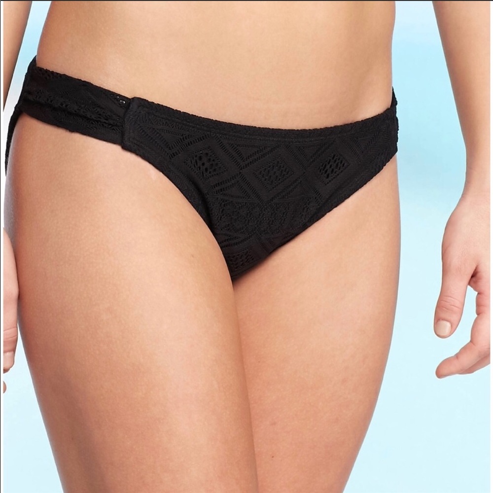 Mojave Diamond Black Crochet Hipster Bikini Bottom